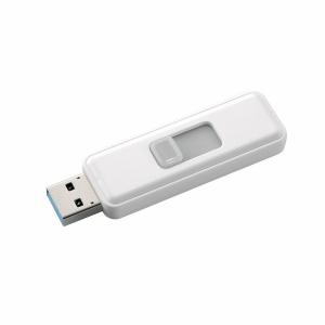 エレコム USB3.2(Gen1)対応 USBメモリ スライド式 ストラップホール付 セキュリティ機能対応 128GB(ホワイト) MF-SSU3128GWH 返品種別A｜joshin