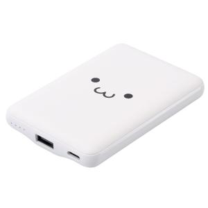 エレコム モバイルバッテリー 5000mAh 軽量 小型 最大15W 入出力( USB Type-C ×1) 出力( USB-A ×1)(しろちゃん(ホワイト×ブラック)) DE-C45-5000WF 返品種別A｜joshin