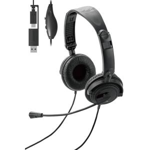 ELECOM エレコム ヘッドセット ブラック USB-C＋USB-A 両耳 ヘッド