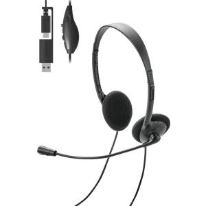ELECOM エレコム ヘッドセット ブラック USB-C＋USB-A 両耳 ヘッド