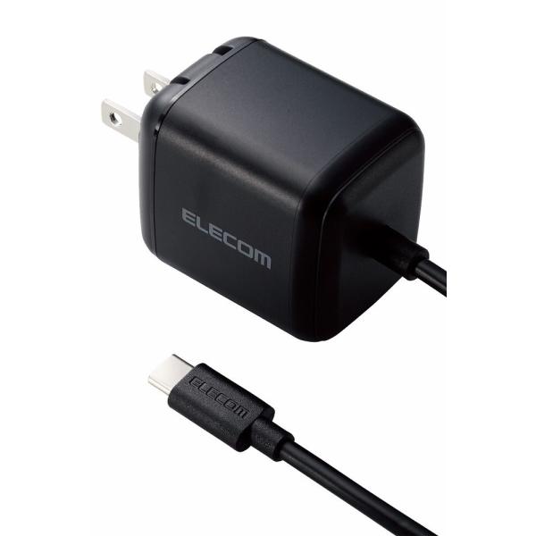 エレコム USB PD 45W AC充電器 Type-Cケーブル一体型 2m PPS対応 折りたたみ...