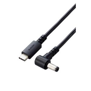 エレコム ノートPC用 充電ケーブル(USB Type-C/ DC丸型5.5mm/ 100W/ PD)2m( 東芝 富士通 NEC パソコン 各種対応 )(ブラック) DC-PDFE20BK 返品種別A｜joshin