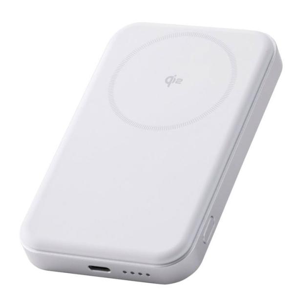 エレコム Qi2ワイヤレスモバイルバッテリー(5000mAh/ 20W)(ホワイト) DE-C68-...