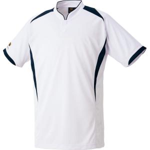 ゼット プロステイタス ベースボールシャツ(ホワイト×ネイビー・サイズ：O) 返品種別A｜joshin