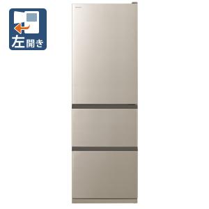 (標準設置 送料無料) 日立 375L 3ドア冷蔵庫(シャンパン)(左開き) HITACHI Vタイプ R-V38NVL-N 返品種別A
