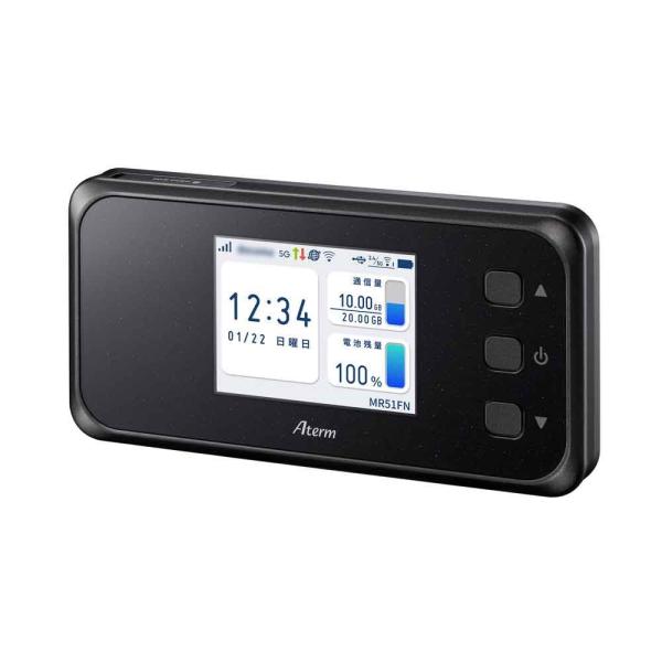 NEC｜エヌイーシー 5G(nanoSIM)対応 Wi-Fi 6 モバイルルータ (1201+574...