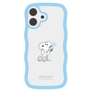 グルマンディーズ iPhone17用 うねうねフレームケース ピーナッツ(ライトブルー) SNGG-213LBL 返品種別A