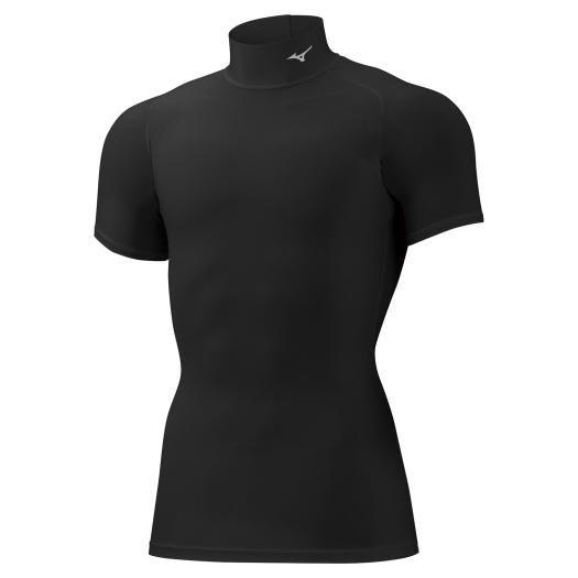 ミズノ メンズ バイオギアシャツ ハイネック半袖(ブラック・サイズ：2XL) 返品種別A