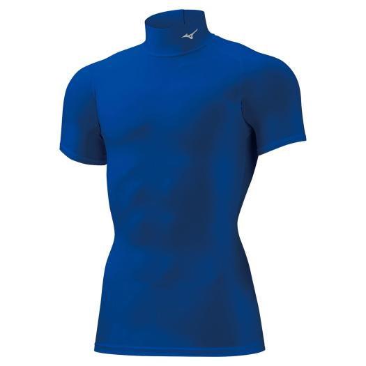ミズノ メンズ バイオギアシャツ ハイネック半袖(サーフブルー・サイズ：M) 返品種別A