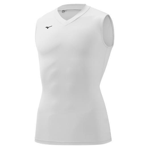 ミズノ メンズ バイオギアシャツ Vネックノースリーブ(ホワイト・サイズ：XL) 返品種別A