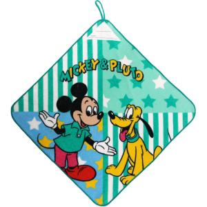 林(Hayashi) ループ付ハンドタオル ディズニー コージー ミッキー＆プルート(約34x34cm) 便利なループ・お名前タグ付き WL430400 