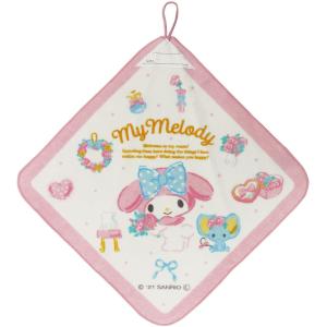 林 ループ付ハンドタオル サンリオ マイメロディ マイルーム 便利なループ お名前タグ付き WL431200