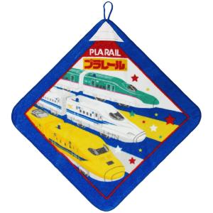 林(Hayashi) ループ付ハンドタオル プラレール リアル(約34x34cm) 便利なループ・お名前タグ付き WL431500 