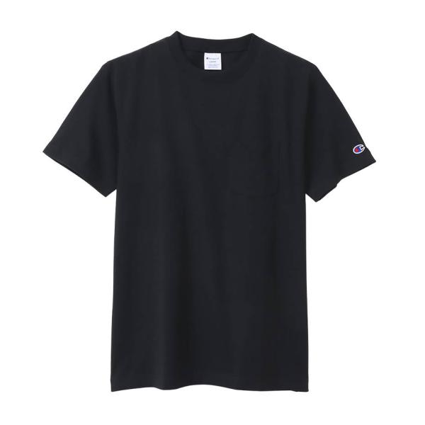 チャンピオン メンズ ショートスリーブポケットTシャツ(ブラック・サイズ：S) 返品種別A