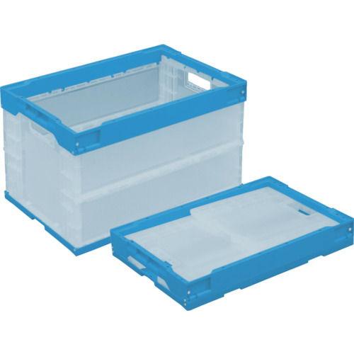 トラスコ中山 オリコン α折りたたみコンテナ 50L 透明ブルー TR-S50TMB 返品種別B