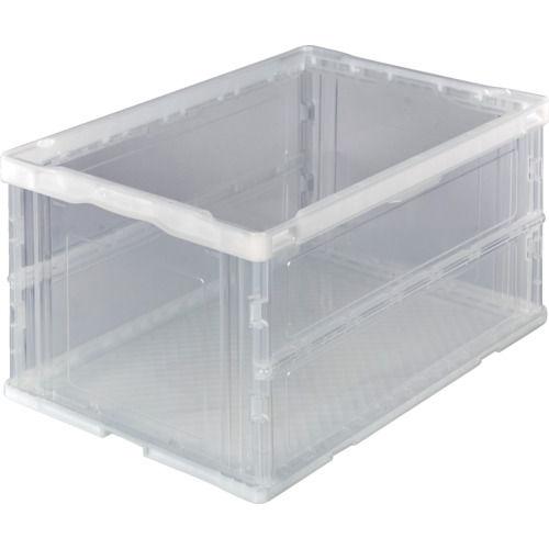 トラスコ中山 オリコン 薄型折りたたみコンテナ 75L 透明 TR-O75B-TM 返品種別B