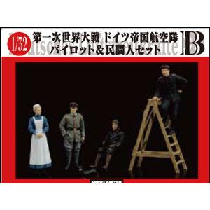 モデルカステン 1/ 32 第一次世界大戦 ドイツ帝国航空隊パイロット＆民間人B(F-7)プラモデル 返品種別B｜joshin