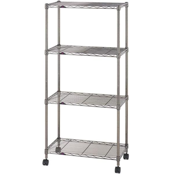 ルミナス フリーラック (4段・59.5cm幅) シックにキメる、ブラックでまとめる。 ルミナス ブ...