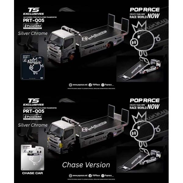 POP RACE 1/ 64 PANDEM FUSO 300 FLATBED TRANSPORTER...