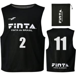 FINTA(フィンタ) サッカー・フットサル用 ビブス 10枚(ブラック・サイズ：JF) 返品種別A｜joshin