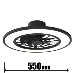 ヒロコーポレーション 8畳〜10畳用LEDシーリングファンライト(ネジ留式)(ブラック) Natullux LED CEILING FAN LIGHT HLCF-550BK 返品種別A｜joshin