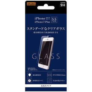 レイアウト iPhone 8 Plus用 ガラス 9H 平面保護 光沢 ソーダガラス RT-P15F/ SCG 返品種別A｜joshin