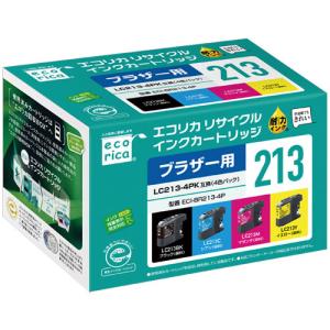 エコリカ ［ブラザー LC213-4PK 互換］リサイクルインク(4色セット) LC213-4PK対応(LC213BK、LC213C、LC213M、LC213Y) ECI-BR213-4P 返品種別A｜joshin