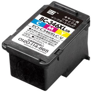 エコリカ ［キヤノン BC-346XL 互換］リサイクルインクカートリッジ (カラー・大容量) ECI-C346XLC-V 返品種別A｜joshin