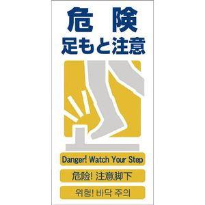 グリーンクロス 4ヶ国語入り安全標識 危険足もと注意 GCE-8 安全標識 1146-1113-08 返品種別B｜joshin
