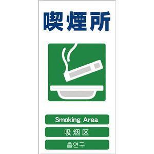 グリーンクロス 4ヶ国語入り安全標識 喫煙所 GCE-23 安全標識 1146-1113-23 返品種別B｜joshin