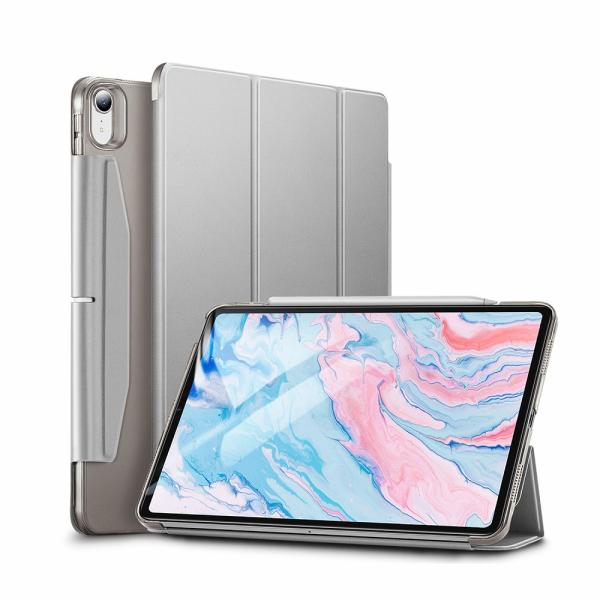 ESR iPad Air(第4世代)用 ウルトラスリム Smart Folioケース(シルバーグレー...