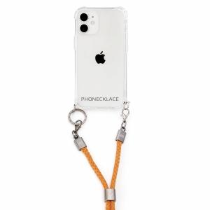 PHONECKLACE iPhone 12 mini用 ロープショルダーストラップ付きクリアケース(マスタード) PC20424I12MN 返品種別A｜joshin