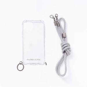 PHONECKLACE iPhone 12/ 12 Pro用 ロープショルダーストラップ付きクリアケース(グレー) PC20432I12P 返品種別A｜joshin