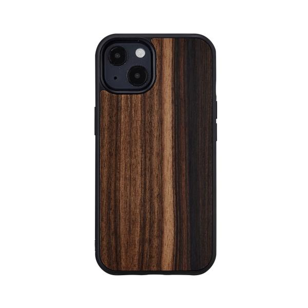Man＆Wood iPhone 13(6.1インチ)用 背面カバー型 天然木ケース(Ebony) I...