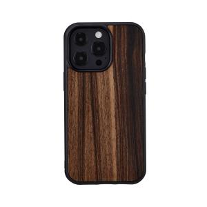 Man＆Wood iPhone 13 Pro(6.1インチ)用 背面カバー型 天然木ケース(Ebony) I21238I13P 返品種別A｜joshin