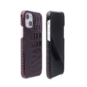 ABBI SIGNATURE iPhone 13用 クロコダイル イタリアン レザーバックケース ABS21807I13BR