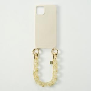 PHONECKLACE iPhone 13用 ハンドチェーンストラップ付きシリコンケース(アイボリー) PN23254I13IV 返品種別A