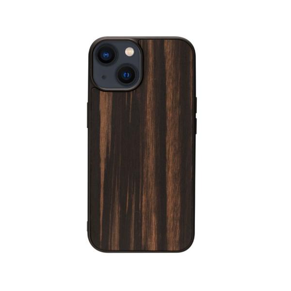 Man＆Wood iPhone 14用 背面カバー型 天然木ケース(Ebony) I23621I14...