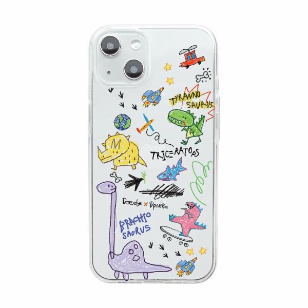 Dparks iPhone 14用 ソフトクリアケース(DINO DOODLE) DS24128I1...