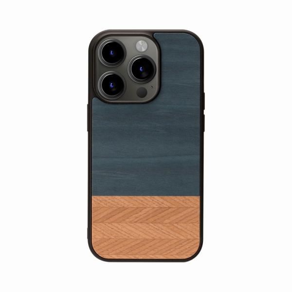 Man＆Wood iPhone 15 Pro用 MagSafe対応天然木ケース(Denim) I25...