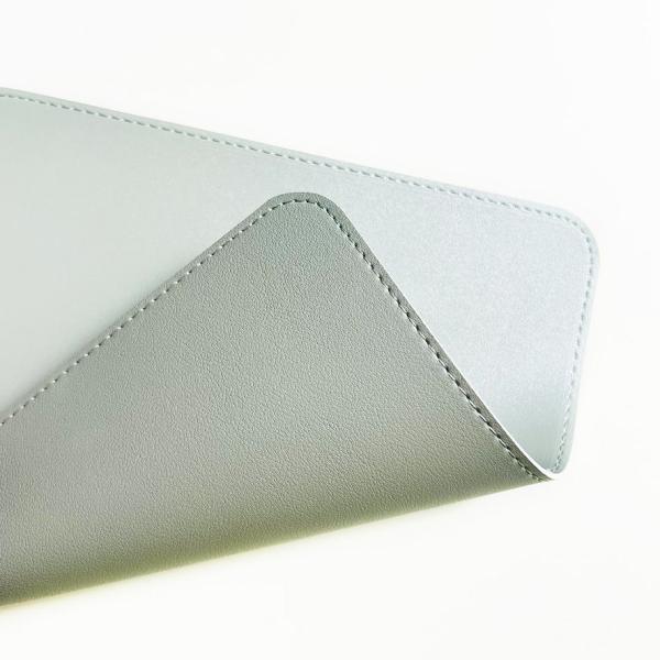 EGRET 大判・両面リバーシブルプレミアムレザー風マウスパッド(30×60cm)(ライトグレー＆シ...