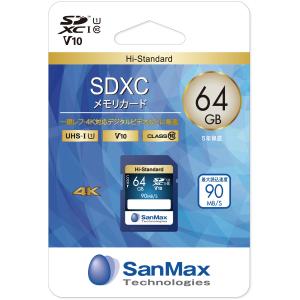 SanMax(サンマックス) SDXCメモリカード 64GB Class10 UHS-I V10 SSH64AV 返品種別A｜joshin