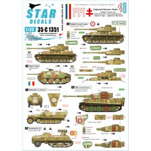 STAR DECALS 1/ 35 WWII FFI #1 FFIに鹵獲されたドイツ戦車 IV号戦車H型最終型 SdKfz251D デカール