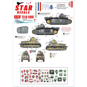 STAR DECALS 1/ 72 WWII FFI #2 フランス国内軍(FFI)に再鹵獲された仏製戦車 ソミュアS35及びFFIマーキング(汎用型) デカール(SD72-A1109) 返品種別B｜joshin