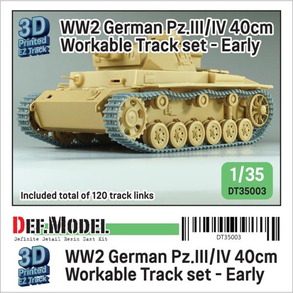 デフモデル 1/ 35 WWII Pz.III/ IV 40cm 可動履帯セット 初期型(Pz.II...