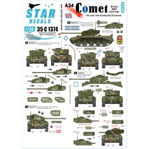 STAR DECALS 1/ 35 WWII イギリス A34コメット 第7機甲師団/ 第11機甲師...