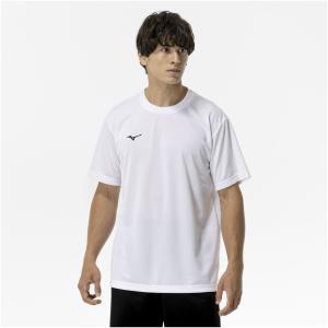 ミズノ (メンズ)ナビドライTシャツ 半袖/ 丸首(ホワイト×ブラック・サイズ：L) 返品種別A