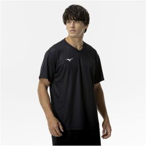 ミズノ メンズ ナビドライTシャツ 半袖/ Vネック(ブラック×ホワイト・サイズ：M) 返品種別A
