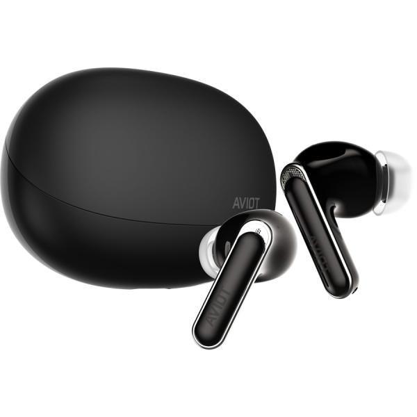 AVIOT ノイズキャンセリング機能搭載 完全ワイヤレスBluetoothイヤホン(ブラック) TE...