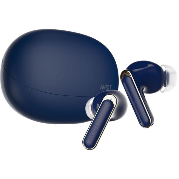 AVIOT ノイズキャンセリング機能搭載 完全ワイヤレスBluetoothイヤホン(ネイビー) TE...